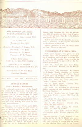 The B.C. Mountaineer 1923 October cover